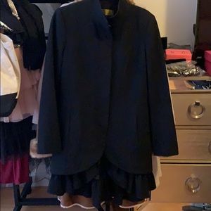 Nicole Miller ruffle peacoat